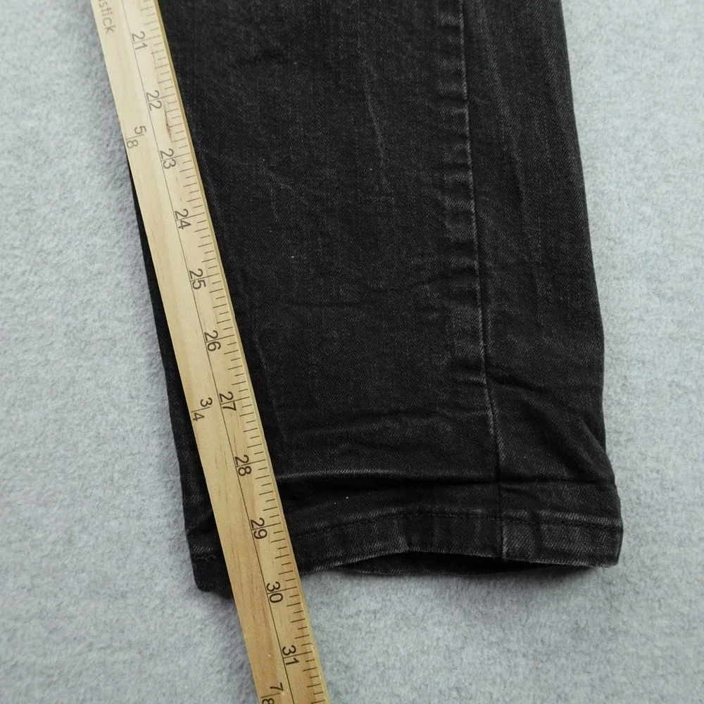 Levi's 502 Jeans Mens 38x32 Black Regular Taper Stretch Denim Jeans 29507-0001